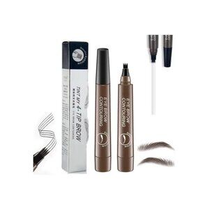 3x Tint My 4- Tip Brow Eye Color Four Water Eyebrow Pen Dark Brown #2